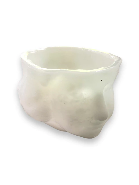 CABECA DE CERA COM ABERTURA PARA OFERENDA (BRANCA)