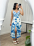 Vestido Tropical Azul com branco - comprar online