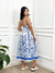 Vestido Tropical Azul Com Branco - comprar online