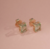 Brinco Com Cristal Retangular Verde-claro - BANHO DE OURO - comprar online