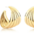 Meia Argola Curva Texturizada - BANHO DE OURO - comprar online