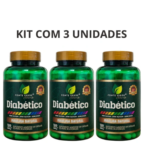 KIT 03 Diabético Insulina Natural 500mg 360 Capsulas - ORIGINAL
