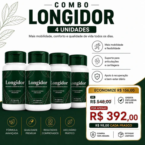 Combo 4 Longidor Premium - Dores e Articulações