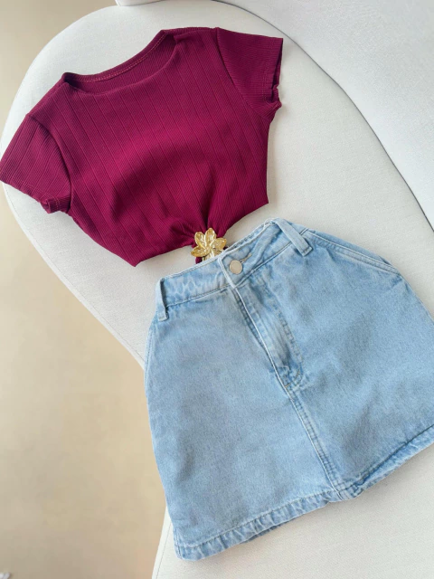 Saia Jeans c/Short Acoplado - comprar online