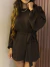 VESTIDO MACAQUINHO MANGA LONGA C/FAIXA AMARRAÇÃO - loja online