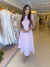 VESTIDO CANELADO COM SAIA FLUIDA EM TRICOLINE na internet
