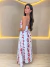 VESTIDO ESTAMPADO COM DECOTE RETO E FENDA - comprar online
