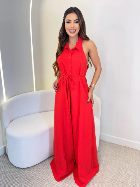 Macacão Pantalona c/ Botões Frontais - comprar online