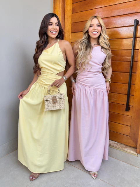 Vestido Longo Costas Transpassada c/Amarrações - comprar online