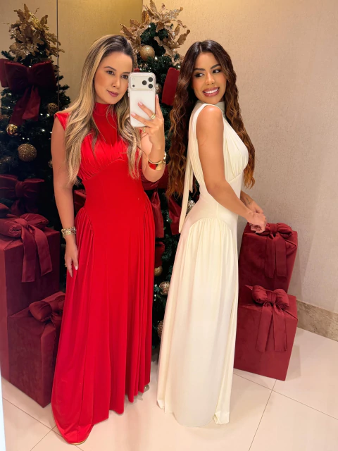 Vestido Longo Malha Fria c/ Amarração - comprar online