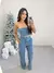 Calça Jeans Cargo Pantalona com Amarração - Lojas Carol Store