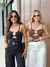 Body de Malha com Alça e Detalhe Dourado Frontal - comprar online