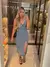 Vestido Jeans Midi Decotado com Fenda - comprar online