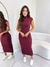 Vestido Longo Canelado Manguinha Curta - comprar online
