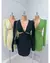 Vestido Manga Longa com Recorte e Detalhes em Corrente - Lojas Carol Store