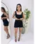 Conjunto Cropped Alça Grossa com Latex+Short Saia