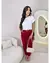 Calça Barra Plissado Lateral+Cinto Fivela Dourada com Escrita - comprar online