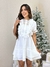 Vestido Off White com Manga e Botões Frontais ( Detalhes em Renda Guipir) - comprar online