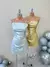 Conjunto Metalizado Saia e Cropped de Courino - comprar online