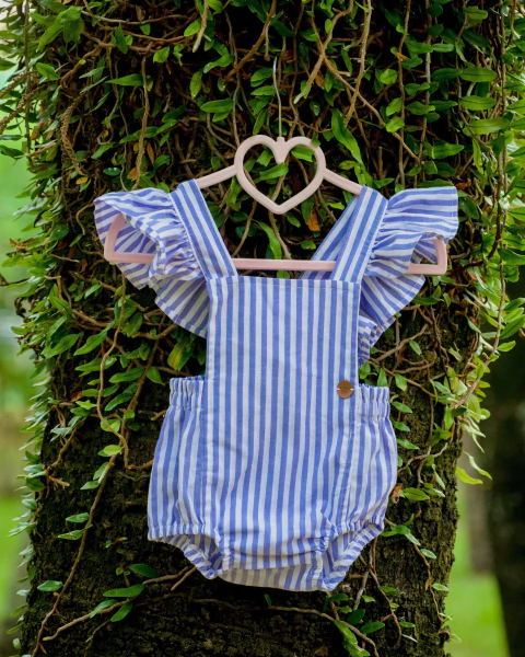 Romper Babado Capri Azul - comprar online