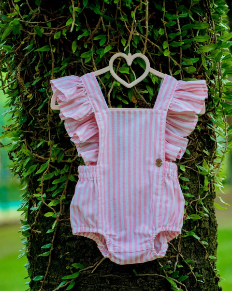 Romper Babado Capri Rosa - comprar online