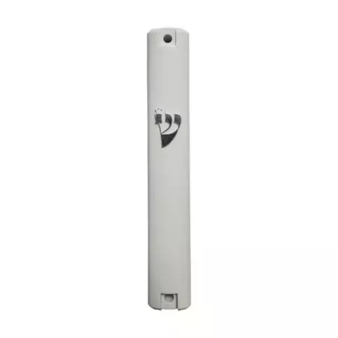 Caja (Bait) de Mezuzá Plástico Blanco Curvo Apto Exterior 10 cm. - comprar online