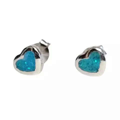 Aros de Plata con "Corazón" de Opalina - comprar online