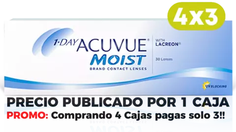 Lentes de contacto Acuvue Moist One Day (Disponible solo por pedido)