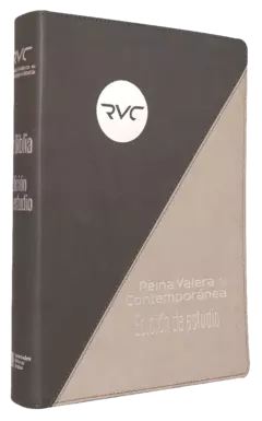 Biblia de Estudio Reina Valera Contemporánea Grande Letra Mediana Imitación Piel Gris/Negro [RVC086EEC] - comprar en línea