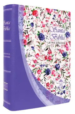 Biblia Reina Valera 1960 Chica Letra Mediana Vinil Violeta Flores [RVR042cLG]