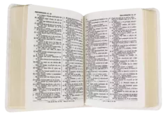 BIBLIA CHICA IMITACION PIEL BLANCO RVR045c - Distribuidores Cristianos
