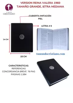 Biblia de Estudio Exégesis Reina Valera 1995 Grande Letra Mediana Imitación Piel Negro [RVR95086EEcLM]