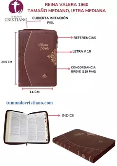 Biblia Reina Valera 1960 Mediana Letra Grande Imitación Piel Vino [RVR065cZTI]