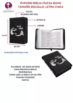 Biblia Reina Valera 1960 Bolsillo Letra Chica Imitación Piel Negro QR [RVR025cZLM PJR]