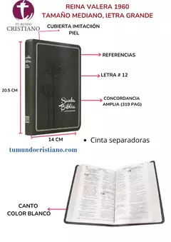 Biblia Reina Valera 1960 Mediana Letra Grande Imitación Piel Árbol Verde [RVR065CLGCM]