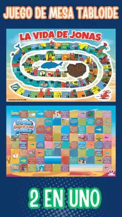 JUEGO DE MESA TABLOIDE PLASTIFICADO 2 EN UNO:VIDA DE JONÁS Y MOISÉS: DEJA IR A MI PUEBLO