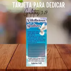 Tarjeta Felicitaciones por tu Bautismo Gálatas 3:27