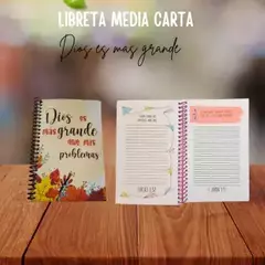 Libreta Media Carta: Dios es más grande que mis problemas