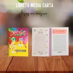 Libreta Media Carta Jesus es mi Musica