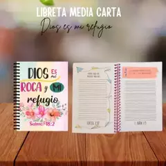 Libreta Media Carta Dios es mi roca y mi refugio