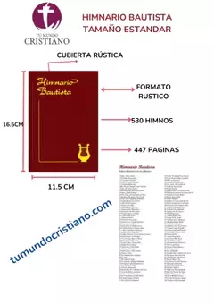 HIMNARIO BAUTISTA LETRA PASTA RUSTICA LMH32206 (SUJETO A DISPONIBILIDAD) DA
