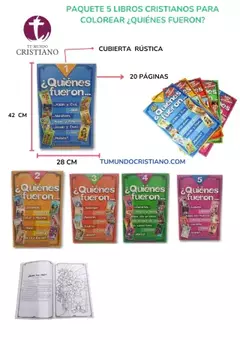 Cuaderno para colorear ¿Quiénes fueron? Paquete de 5 tomos 1 al 5 Gigante Letra Gigante Rústico