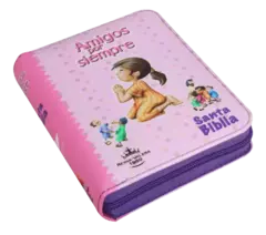BIBLIA AMIGOS POR SIEMPRE ROSA CON CIERRE 96 ILUSTRACION A COLOR VR022cPZLMaPJR - Distribuidores Cristianos