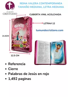 Biblia Infantil Reina Valera Contemporánea Mediana Letra Grande Vinil Rosa Código QR Realidad Aumentada [RVC062PJRPZLG]