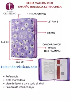 Biblia Reina Valera 1960 Tamaño Bolsillo Letra Chica Imitación Piel Código QR [RVR025cZLMPJR]