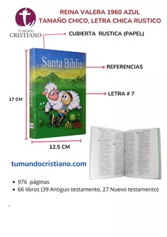Biblia Misionera Infantil Reina Valera 1960 Chica Letra Chica Rústica Azul [RVR040eMM]