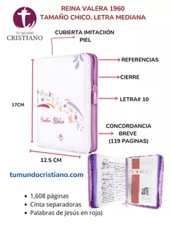 BIBLIA RVR045cZLM PJR BLANCO/MARIPOSAS