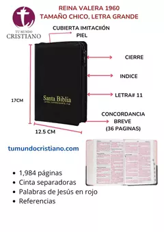 Biblia Reina Valera 1960 bolsillo Letra Grande Imitación Piel Negro [RVR046cLSGiPJRTI ]