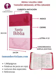 BIBLIA RVR056CLGPJRTIZ PU FIUCSA-ROSA PASTEL CIERRE E INDICE