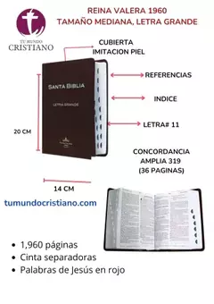 BIBLIA PIEL FABRICADA CON CANTO PLATEADO TAMAÑO MANUAL RVR057CTILGPJR